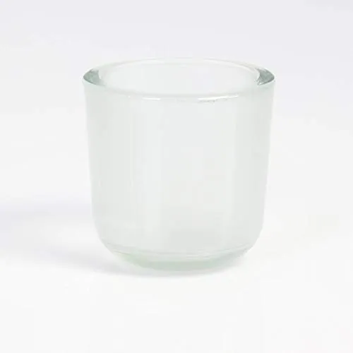 INNA-Glas Kleines Teelichtglas - Teelichthalter Nick, matt-klar, 8cm, Ø 8cm - Kerzenglas