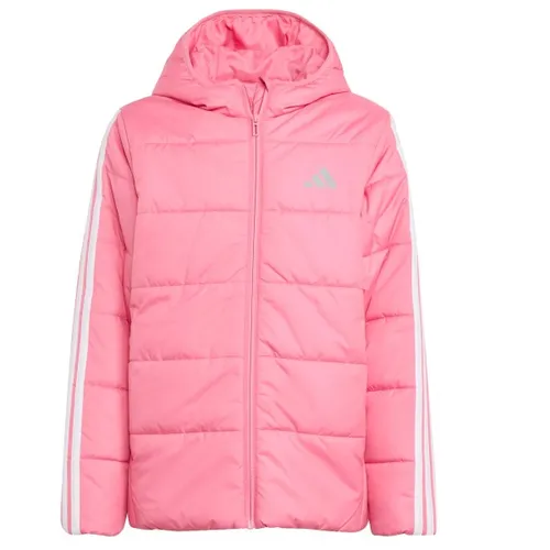 adidas Kid's Essentials 3-Stripes Padded Jacket - Kunstfaserjacke in Rosa, Gr. 140 - Atmungsaktive Funktionsjacke für Kinder mit Climawarm-Technologie - isolierend und ideal für den Alltag, mit Kapuze für zusätzlichen Schutz.