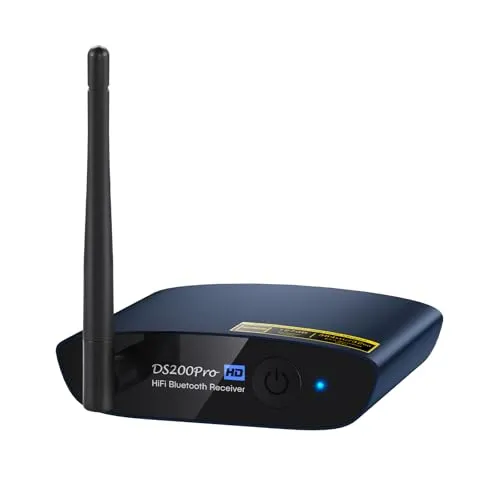 1Mii HiFi Bluetooth 5.3 Musikempfänger für Heimstereoanlage mit LDAC, Bluetooth Audio Adapter mit Audiophile DAC aptX HD, RCA Optischer Ausgang für AV-Empfänger oder Stereo-Verstärker - DS200Pro Blau