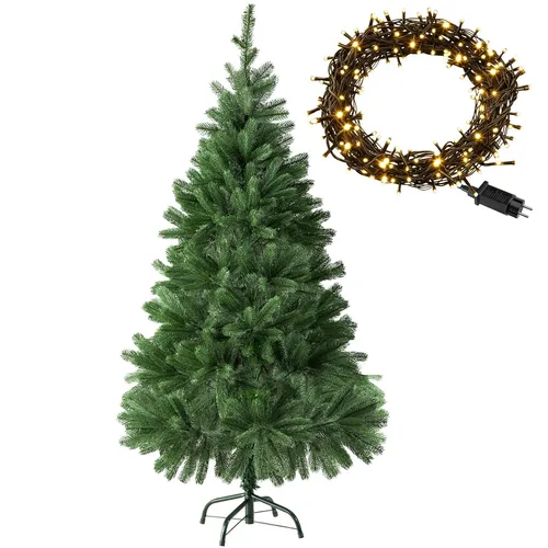 TecTake GmbH Weihnachtsbaum künstlich 140 cm mit LED-Lichterkette