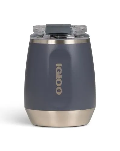 IGLOO Wine Weinbecher – Doppelwandiger Edelstahl Thermobecher mit Deckel, 300ml – Isolierter Weinkühler für unterwegs, Camping, Garten & Picknick – BPA-frei, stilvoll & langlebig
