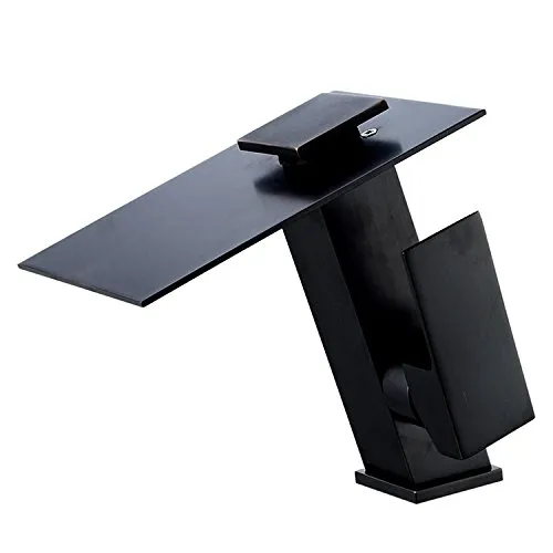 Design LED Bad Wasserfall Armatur Schwarz