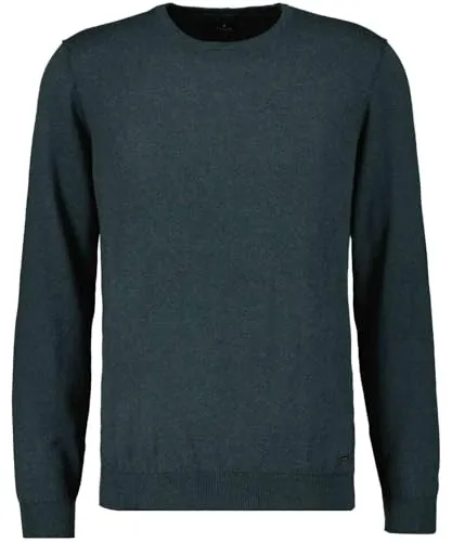 Rundhalspullover RAGMAN, Herren, Dunkelgrün, Gr. 58 - Herren-Pullover aus 95% Baumwolle und 5% Cashmere, ideal für die kältere Jahreszeit, mit stylischen Ellbogen-Patches und in vielen Farben erhältlich.