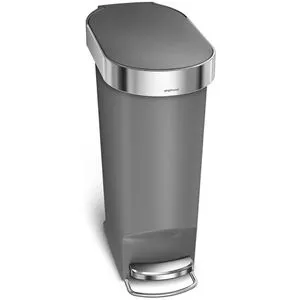 Simplehuman Mülleimer CW1391 - 40 Liter Treteimer in grau - Küchenabfalleimer mit patentierter lid shox-Technologie für leises Schließen und robuster Trittfunktion. Ideal für Küche und Büro.