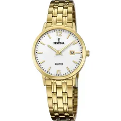 Festina Damen Analog Quarz Uhr F20514/2 - Elegante Armbanduhr für Damen mit goldenem Edelstahlarmband, präzisem Quarzwerk und Datumsanzeige. Wasserdicht bis 5 bar, ideal für jeden Anlass.