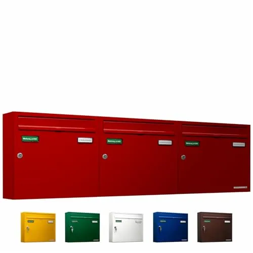 Briefkästen Rot von AL Briefkastensysteme