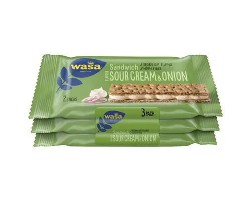 Wasa Brot, Wasa Sandwich Knäcke Sour Cream und Onion Sauerrahm und Zwiebeln 90g