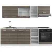 Vicco Küchenzeile R-Line, Edelgrau/Weiß