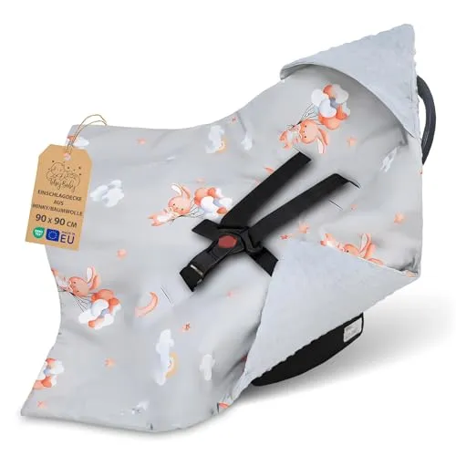 Einschlagdecke Babyschale Baby Decke 90x90 cm von Totsy Baby
