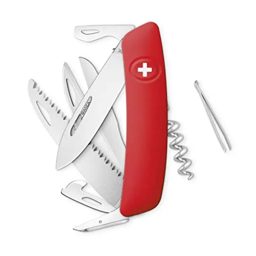 Swiza Unisex – Erwachsene D09 Taschenmesser, rot, 17cm