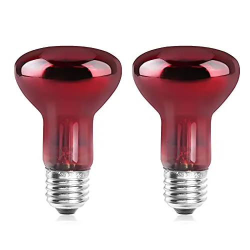 DoRight 50W Reptilien Wärmelampe Birne, Reptile Heizbirne E27, Amphibie Infrarot Basking Spot Glühbirne, Reptil Wärmelampe für Schildkröte, Bartdrachen, Eidechse & Amphibien, 2 Stücke