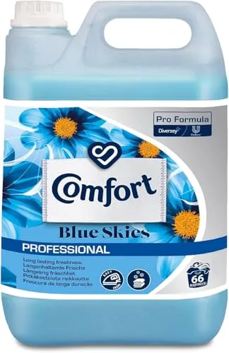 Comfort Professional Weichspüler Blue Skies – 4,8 L - Flüssiger Weichspüler mit langanhaltendem Frische-Duft und antistatischer Wirkung, ideal für professionelle Reinigungsanforderungen.