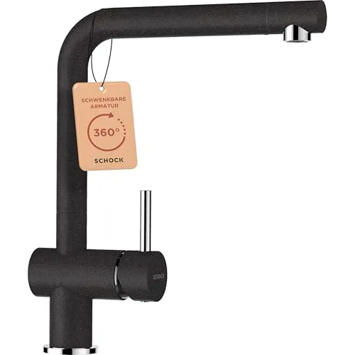 Schock Epos Onyx - 540000GON Hochdruckarmatur - Armatur mit 360° Festauslauf-Schwenkbereich für maximale Flexibilität in der Küche.