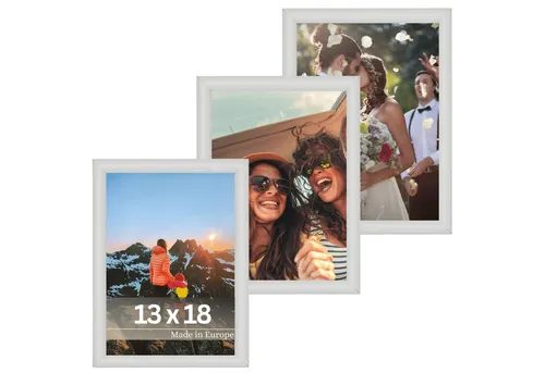 Victor (Zenith) Bilderrahmen David, Bilderrahmen Set Weiß 13x18 cm, Bilderrahmen Art Deco