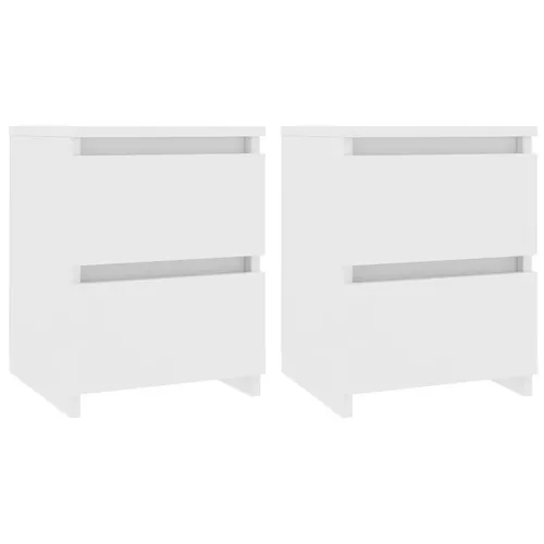 Nachttische 2 Stk. Weiß 30x30x40 cm Holzwerkstoff