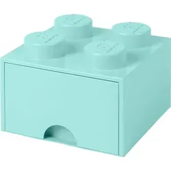 LEGO Brick Drawer 4 aquablau - Praktische Aufbewahrungsbox für Spielzeug, aus robustem Polypropylen, ideal für Ordnung im Kinderzimmer.