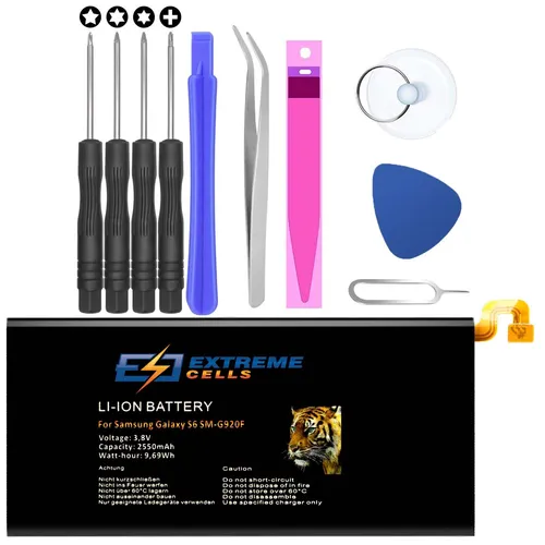Extremecells Akku passend für Samsung Galaxy S6 SM-G920F EB-BG920ABE