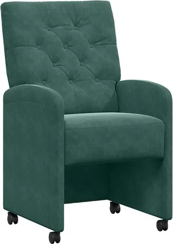 vidaXL Esszimmerstühle mit Rollen 2er Set Dunkelgrün von vidaXL