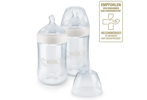 NUK Babyflasche NUK Nature Sense Babyflaschen Set, 2x 260ml Babyflasche, 6-18 Monate