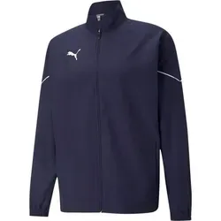 PUMA teamRISE Sideline Trainingsjacke Kids 140 EU Blau - Modische Sweatjacke aus 100% Polyester für Kinder, ideal für Training und Freizeit. Bequemer Stehkragen und langärmlig für optimalen Komfort.