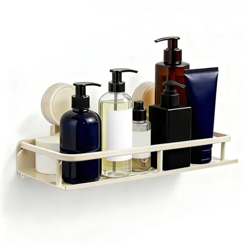 Saugnapf Duschablage Ohne Bohren, 12 * 30 * 4 cm Badezimmer Organizer, Abnehmbare und Rostfreie Badewannenablage, Bad Organizer mit Großer Kapazität, Duschablage für Duschen Küche Badezimmer Deko