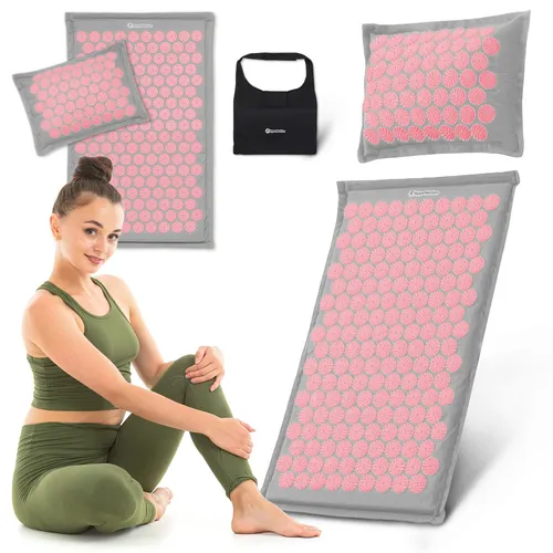 HyperMotion Akupressurmatte ECO 68 cm – grau-rosa