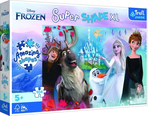 TREFL Puzzle Super Shape XL Ice Kingdom 2: In der Welt von Anna und Elsa 104 Teile