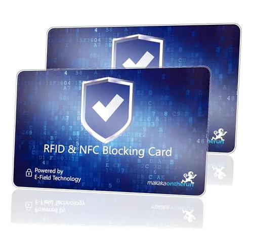 MakakaOnTheRun 2X RFID Blocker Karte (3fach geprüft: DEKRA + EMV + HF-Labor)