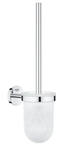 GROHE WC-Bürste Start Cosmopolitan 41169000 - Eleganter WC-Bürstenhalter aus Glas mit stabiler Metallhalterung, zur Wandmontage für mehr Bodenfreiheit und einfache Reinigung.