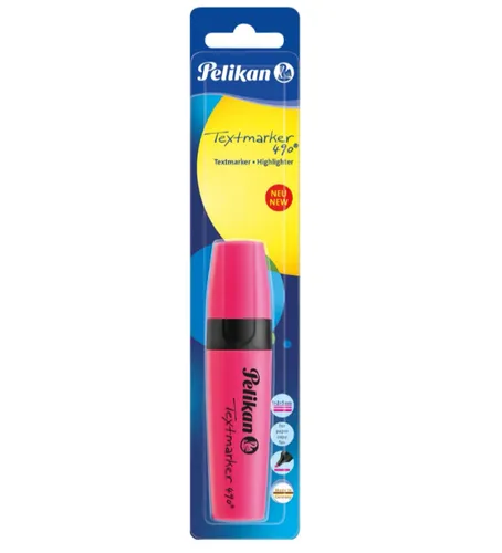 Pelikan Textmarker 490, 1 x Neonrosa, Keilspitze von Pelikan