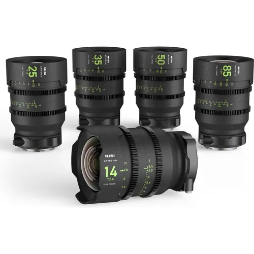 Nisi ATHENA Prime Kit (14mm / 25mm / 35mm / 50mm / 85mm) Sony E Mount (Neuheit) (Sony E, Vollformat) (NIC-ATH-KIT-E)