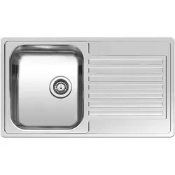 REGINOX Elite CENTURIO R10 Edelstahl Spüle - Hochwertige Auflagespüle aus poliertem Edelstahl, ideal für moderne Küchen. Mit reversibel einsetzbarem Becken und Ab- und Überlaufgarnitur für optimale Funktionalität.