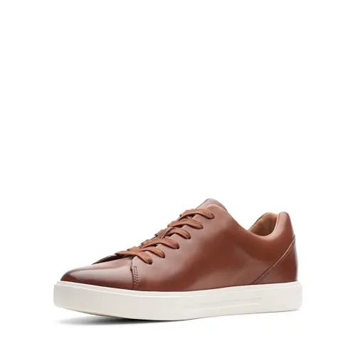 Clarks Herren Un Costa Lace Sneaker, Tan Leder, 42.5 EU - Herren-Sneaker aus hochwertigem Glattleder, komfortabel und leicht, ideal für den täglichen Gebrauch und verantwortungsvolles Lederdesign.