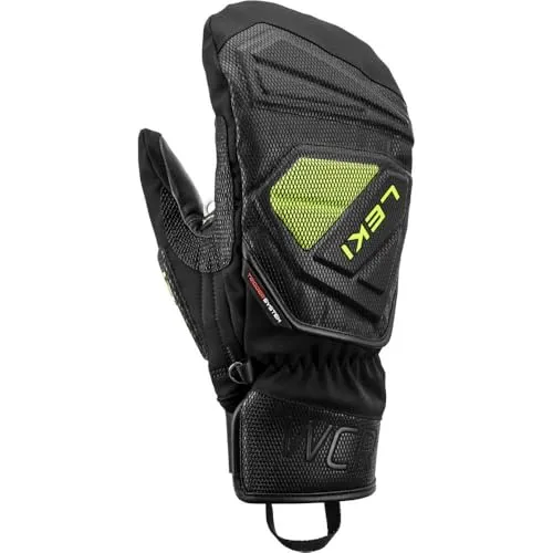 LEKI WCR C-tech 3D Mitten black-ice lemon 8.0 - Skihandschuh Fäustlinge für Herren & Unisex, wasserdicht mit innovativem Trigger System für optimale Kontrolle und Sicherheit beim Skifahren.