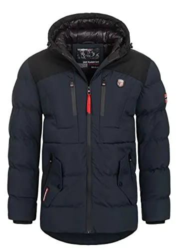 GEO NORWAY Herren Jacke Cachot Winter Parka Kapuze XXL navy - Bequemer Herrenparka mit Kapuze, ideal für jede Jahreszeit. Das hochwertige Polyester sorgt für optimalen Tragekomfort. Perfekt für den Alltag und vielseitig einsetzbar!