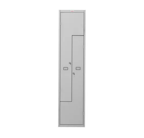 Phoenix PLZ1240GGK Schließfach Z Locker Grau - 1 Spind 2 Türen - Safes - Robustes Schließfach mit modularer Bauweise, ideal für Büros und Fitnessstudios. Inklusive Regal und Kleiderstange für optimale Aufbewahrung.