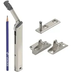 Blum Aventos HK-XS 20K1501 Kraftspeicher Set - Scharniere für AVENTOS HK-XS, ideal für Alurahmen und Holzfronten, mit einem Öffnungswinkel von 105 ° und vernickeltem Stahl für hohe Langlebigkeit.