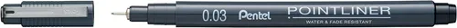 PentelArts Permanent Fineliner Pointliner schwarz 0,03 mm