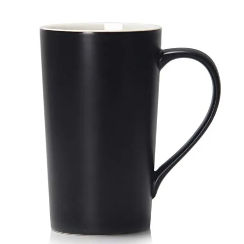 Smilatte M007 Kaffeetasse Groß mit Henkel, 590 ml Große Tasse, Grosse Teetasse, Schwarz