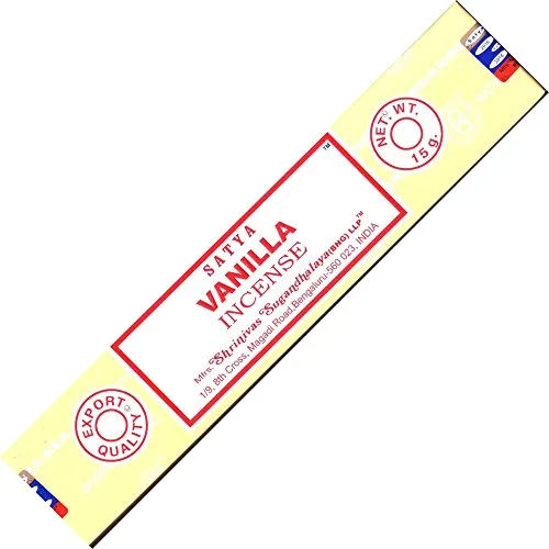 Satya 1 x natürliche Vanille-Räucherstäbchen, 15 g, 1 Box
