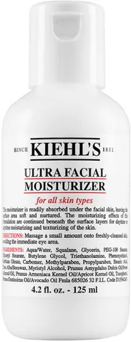 Kiehl's Ultra Facial Moisturizer 125 ml - 24h Feuchtigkeit - Avocado Gesichtscreme & Kosmetik, bietet 24 Stunden intensive Feuchtigkeitspflege für alle Hauttypen und zieht schnell ein, ohne zu beschweren.