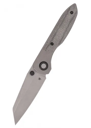 Taschenmesser Allie-P von Wehr Knives – Stonewash Finish - Hochwertiges Taschenmesser mit schwarzem Micarta-Griff und präziser Böhler M390-Klinge. Ideal für Outdoor-Aktivitäten und den täglichen Gebrauch.