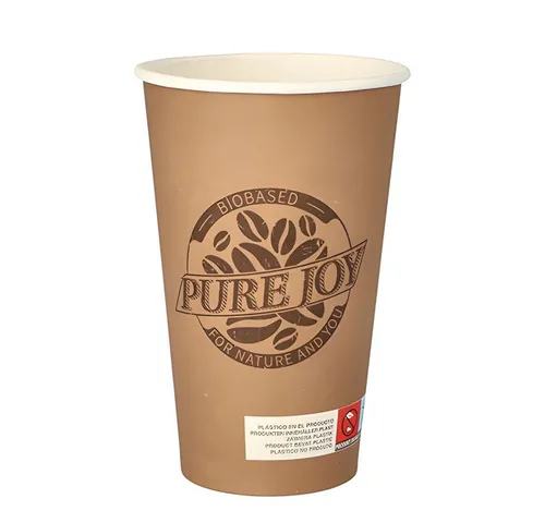 PAPSTAR Einwegbecher Trinkbecher, Pappe 0,4 l Ø 9 cm, 13,9 cm braun Pure Joy 1000 Stk, Pappe, PLA-beschichtet