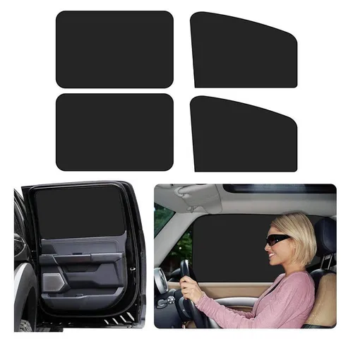 Hikity Autosonnenschutz Sonnenschutz Auto Magnetisch, UV Schutz Verdunkelung Schwarz 4 Stück, (4-St), Sonnenschutz und Wärmeisolierung