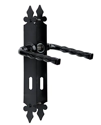 Drückergarnitur Türklinke Türdrücker Langsschild 72 für Schlüssel Schwarz