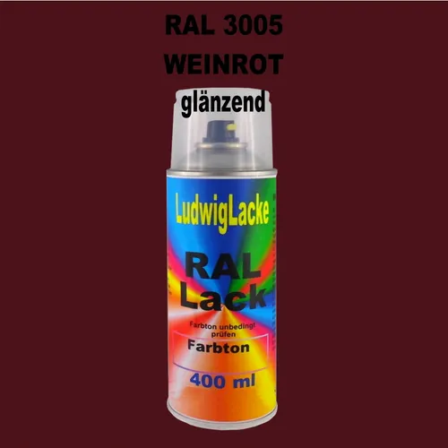 Ral Spraydose glänzend 3005 Weinrot 400ml Buntlack Decolack Farbenspray Ludwig