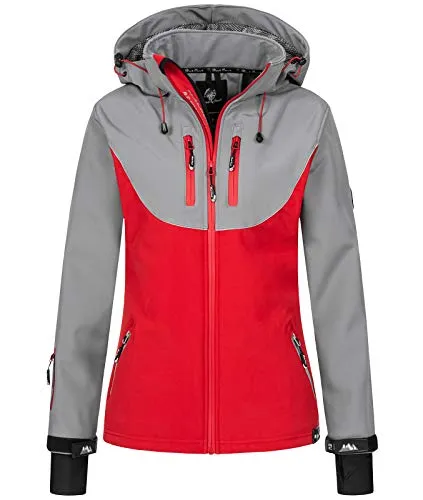 Rock Creek Damen Softshelljacke D-442 - Windbreaker & Regenjacke für Outdoor-Aktivitäten - Funktionsjacken von Rock Creek: Hochwertige Softshelljacke, winddicht, atmungsaktiv und wasserabweisend. Ideal für Outdoor-Aktivitäten mit praktischen Taschen und abnehmbarer Kapuze.