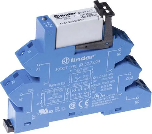 Finder 38.11.7.024.0050 Koppelrelais 24 V/DC 16 A - Universalrelais mit 1 Wechsler, LED-Anzeige und kompakten Abmessungen (14 mm Breite) für zuverlässige Schaltvorgänge in verschiedenen Anwendungen.