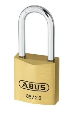 ABUS Vorhängeschloss Messing 85/20HB22 - Wetterfest und gleichschließend - Vorhängeschloss mit gehärtetem Stahlbügel für hohe Sicherheit, ideal für Keller und Schuppen. Wetterfest und mit automatischer Verriegelung - ABUS-Sicherheitslevel 4 für optimalen Schutz.