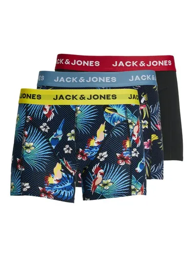 Jack & Jones Trunk JACFLOWER BIRD TRUNKS 3 PACK NOOS - Boxershorts im 3er Pack, aus elastischem und pflegeleichtem Jersey-Material für höchsten Tragekomfort und stylischen Look.